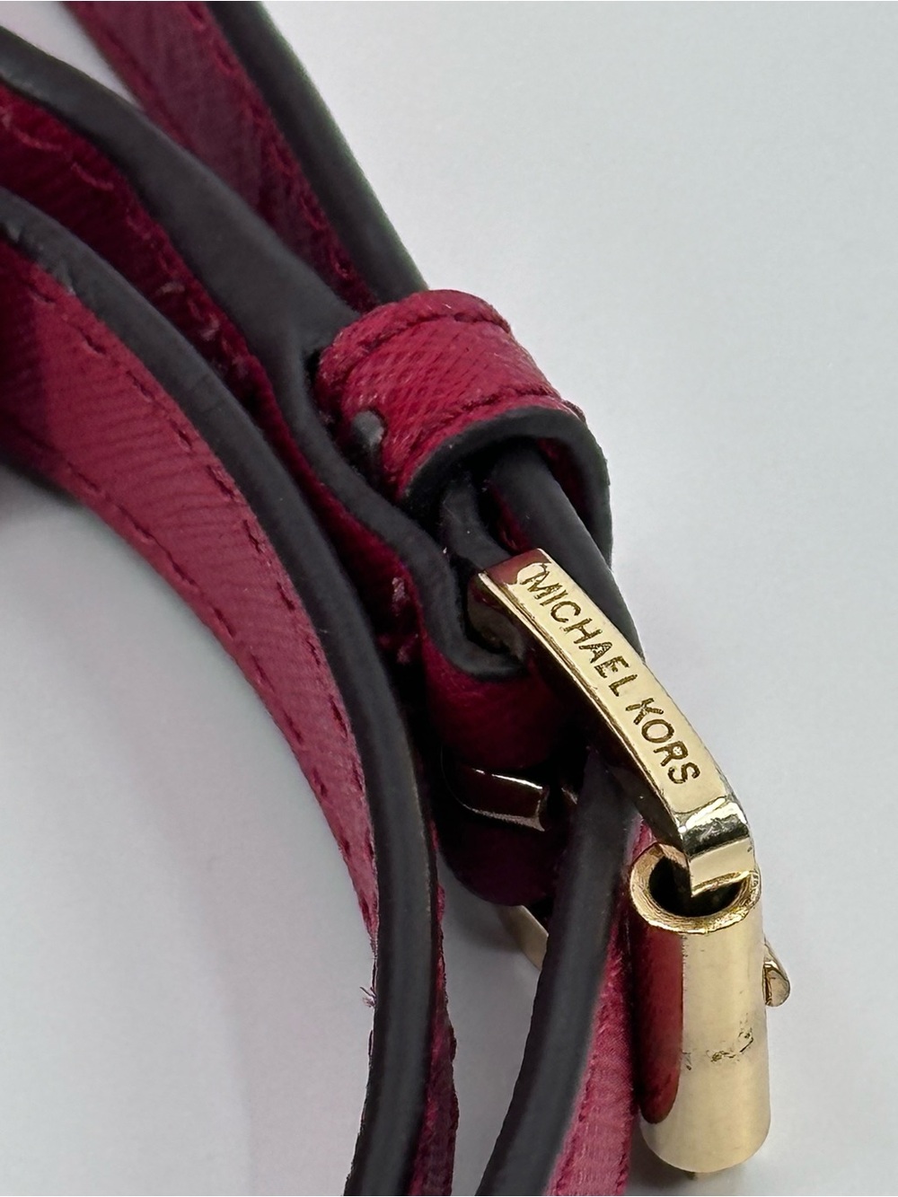 Michael Kors Red Selma Large Saffiano Leather Satchel with Gold Hardware - Picture 12 of 16